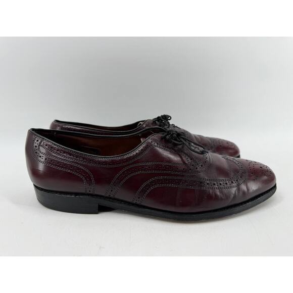 Allen Edmonds Men\'s Burgundy Leather Wingtip Brogue Oxford Dress Shoes 11 D USA main image 6